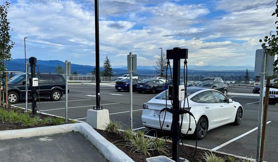 A scalable EV charging system overlooking a scenic view