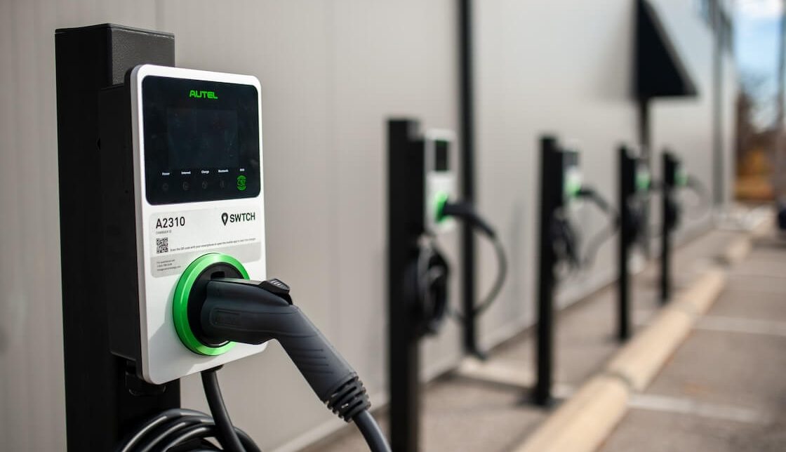 Shows what installing several EV chargers at a single property can look like